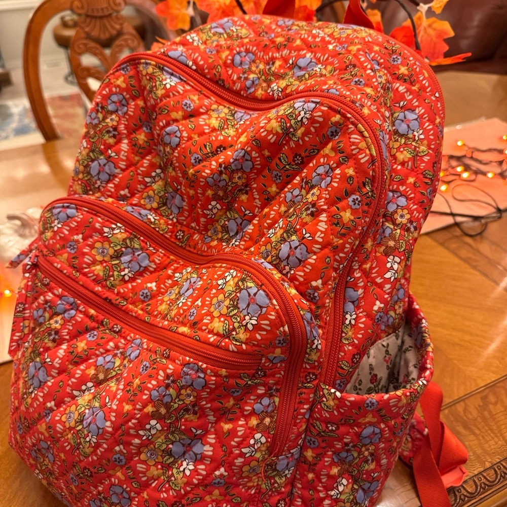Vera Bradley Bancroft Cotton Backpack Garden Paisley Print